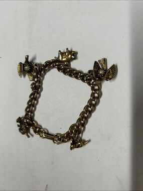 Gold-Tone Bird Charm Bracelet - Women's Jewelry pig, bird cat mouse